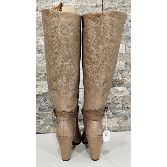 Kate Spade Mandie Boots Beige Napa Leather Heeled Knee High Womens 10 Old Money - Picture 4 of 5